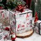 Christmas Reversible Wrapping Paper Roll-17in X 33ft(46.8 sqft)-Metallic Foil Shine Red and Gray Gnomes & Christmas Trees Patterns with Joy letterings,Snowflake,Candy Canes for Birthday,Party